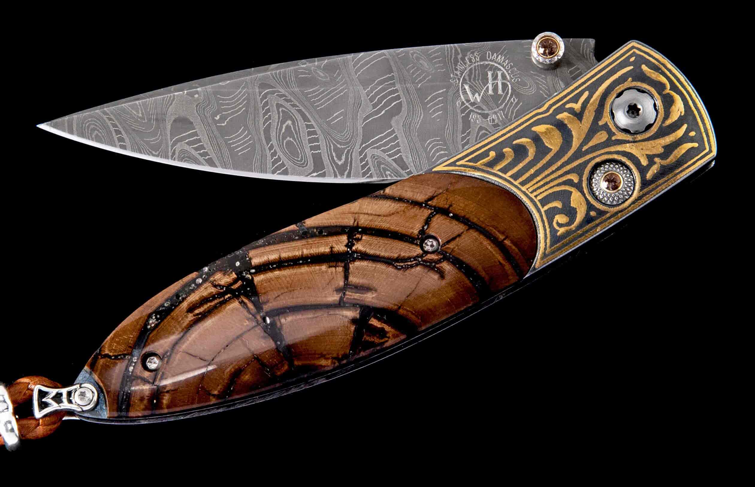 Woolly Mammoth Tusk and Damascus Steel Folding Pocket Knife (VERY COOL!)