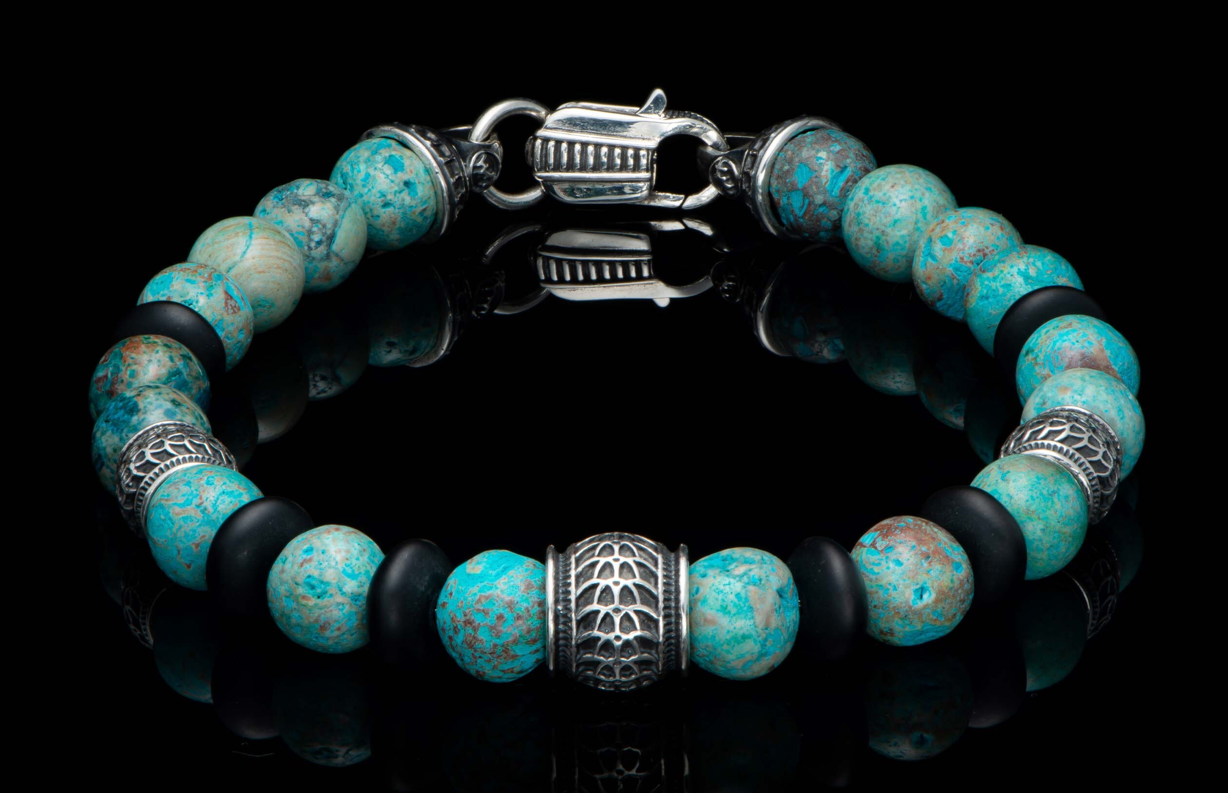 Newport - Blue Agate (BB49 BLA) Men's Bracelet | William Henry