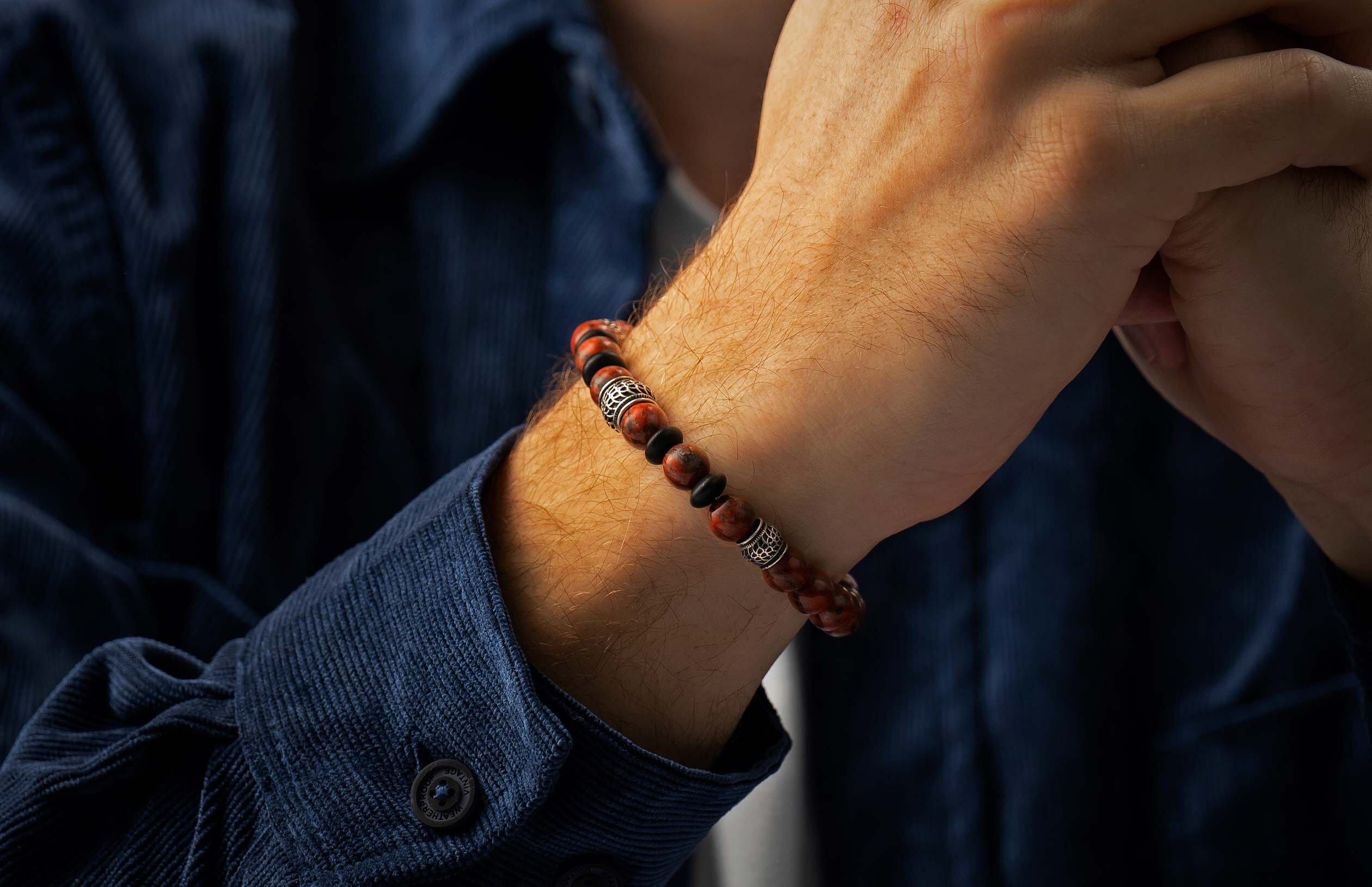 半額SALE★ RSJ) (BB49 Jasper Red - Newport Men's Henry William | Bracelet 帽子