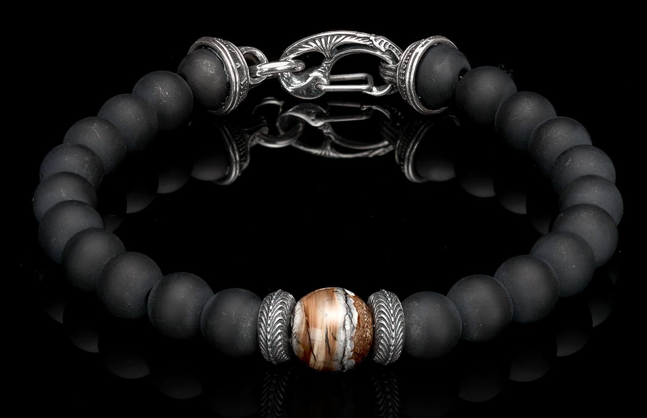 Clan Black Onyx Beaded Men's Bracelet | William Henry Clan Black Onyx Beaded Men's Bracelet | William Henry