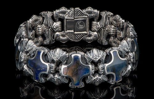 One of the Best Dinosaur Fossil Very Rare Vintage Sterling Silver Bracelet Cuff One of the Best Dinosaur Fossil Very Rare Vintage Sterling Silver Bracelet Cuff