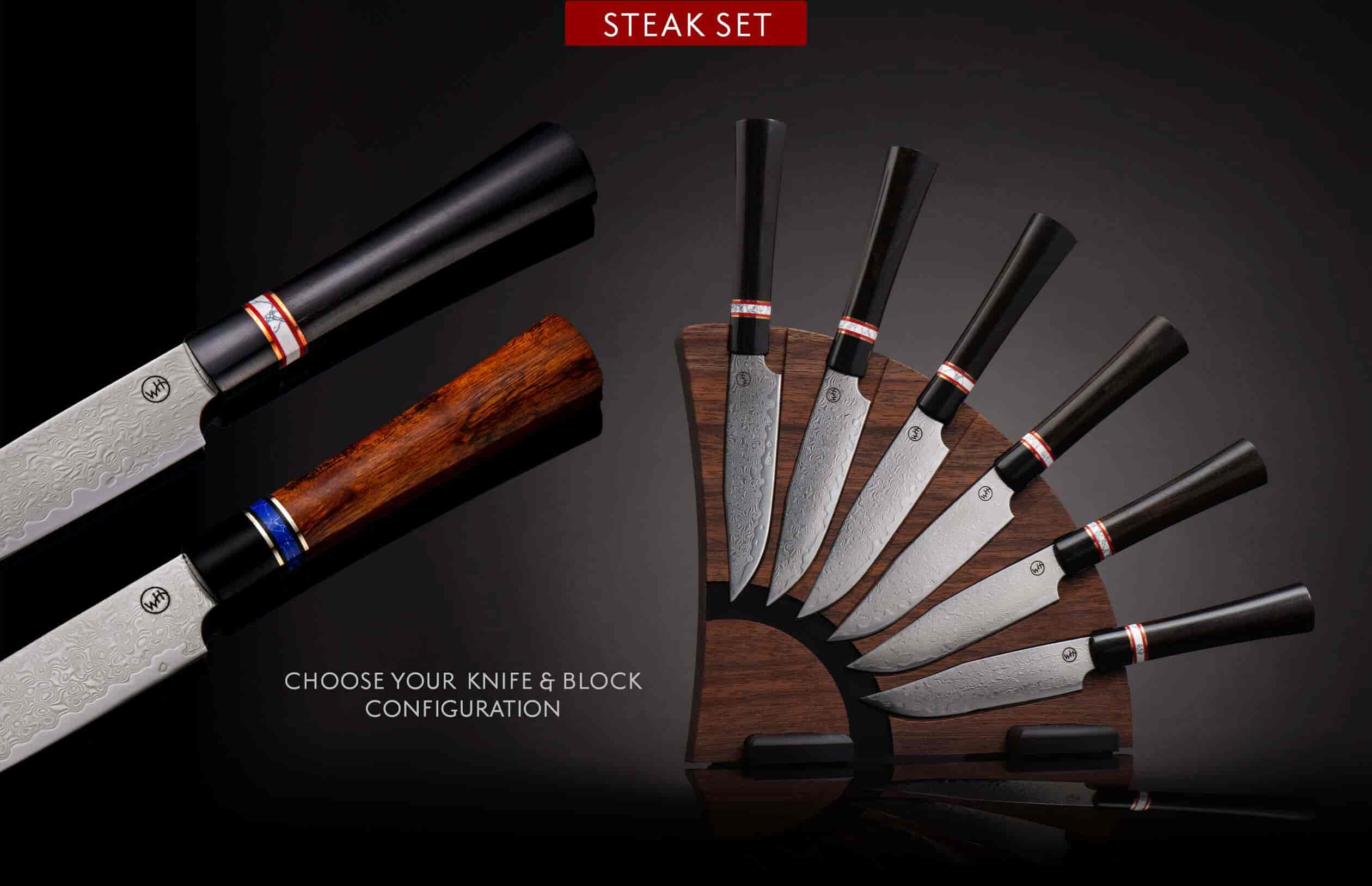 Steak Knife Set, Personalized Steak Knives, Wood Handle Flatware