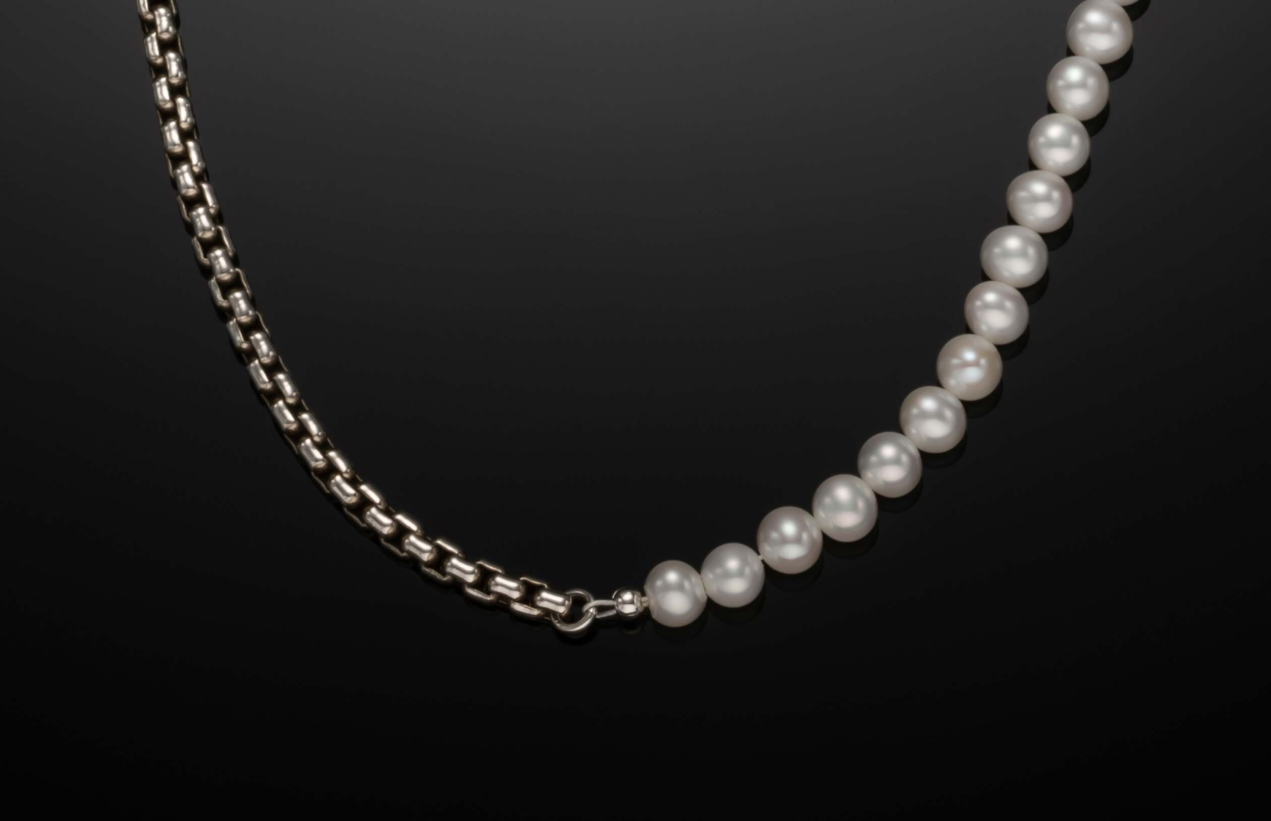 アクセサリー PRY Silver & White Pearl Chain Necklace Silver & White Pearl Chain Necklace pry（Single Small White