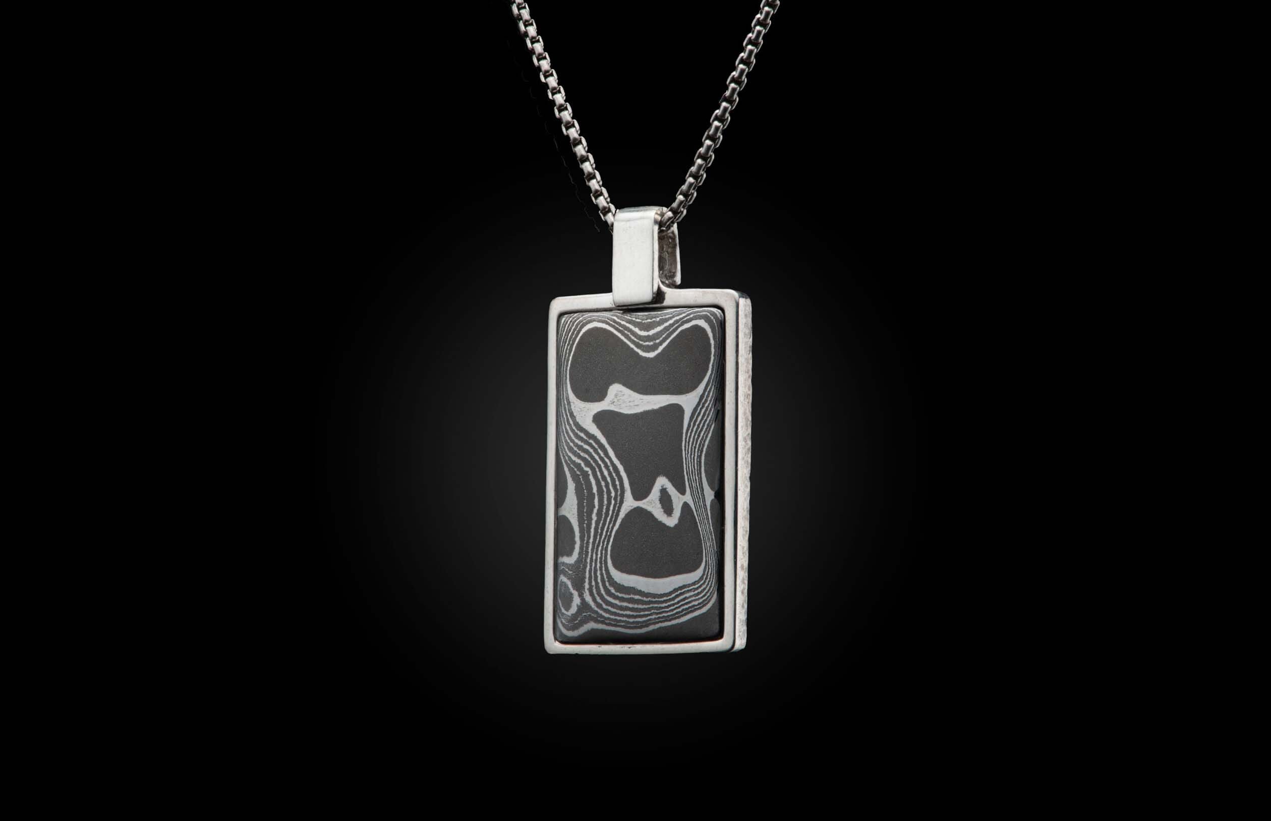 Stainless steel Damascus pendant # 8 buy