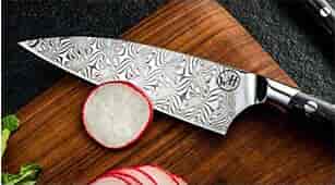 Best Damascus Steel Kitchen Knife With Leather Cover, Hand Forged knife –  White Hills Knives