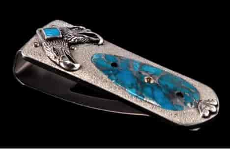 william henry silver and turquoise money clip