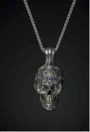 william henry sterling silver skull pendant